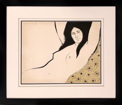 Odalisca, rara litografia firmata a mano, edizione di 100 esemplari, con cornice, 1971