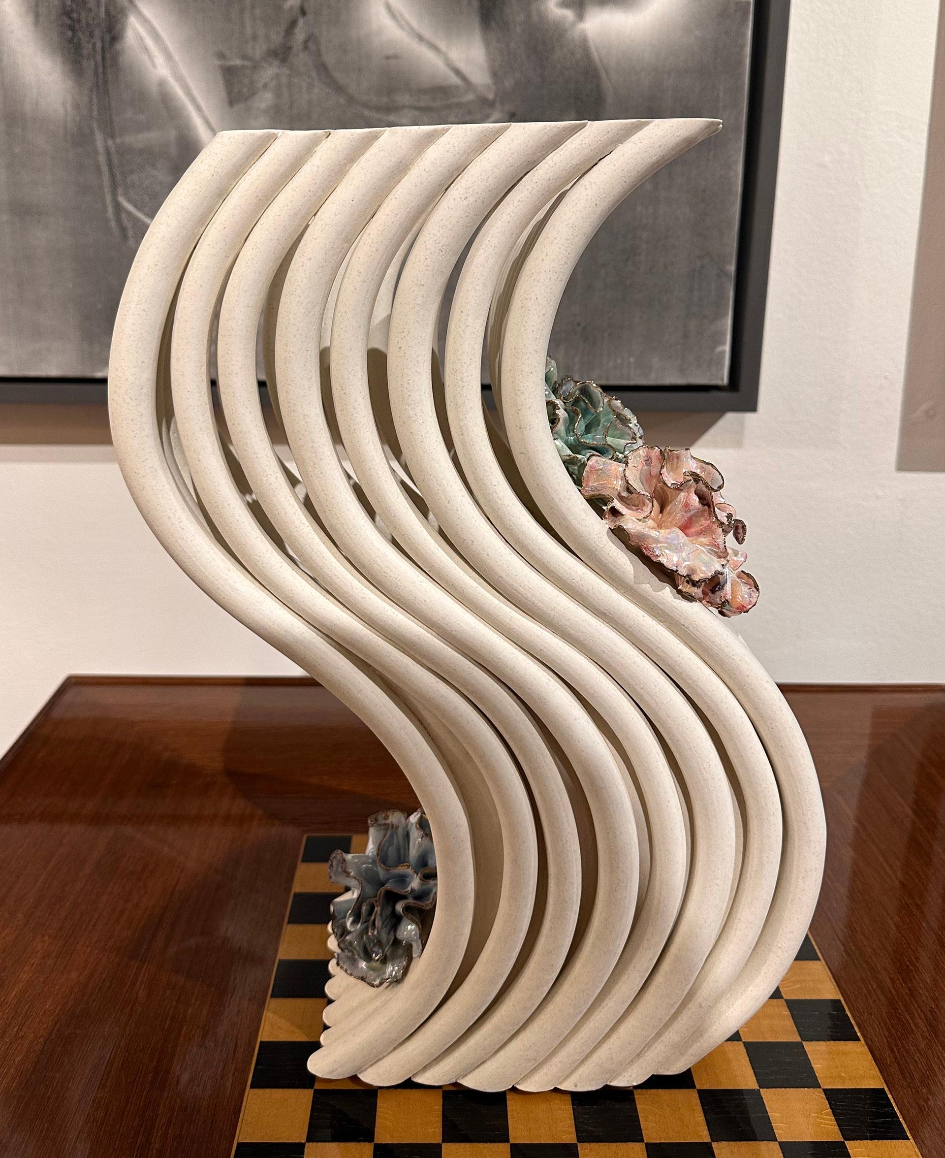 Ess - Gray Abstract Sculpture by Colleen Carlson