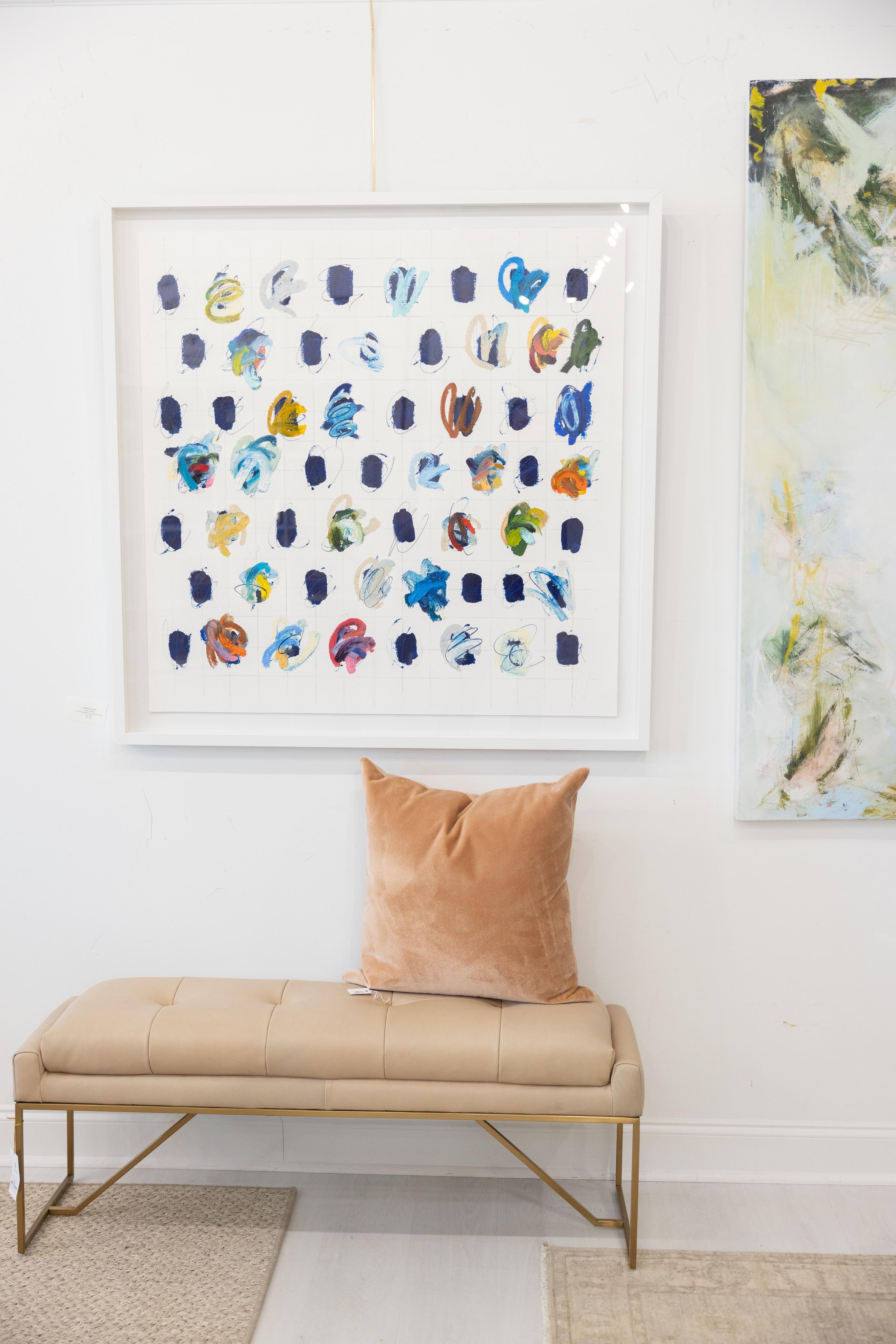 Blue Mesas by Colleen Leach, Contemporary Framed Abstract Dots on paper 1