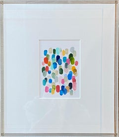 Dancing in the Sun by Colleen Leach, Framed Abstract oil and pencil on paper