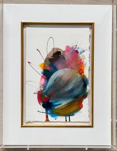 Estado de ensueño de Colleen Leach, Pintura abstracta acrílica sobre papel enmarcada