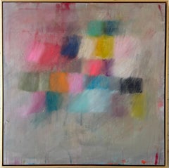 Grounding Mat by Colleen Leach, Large Framed Abstract Oil on Canvas Painting
