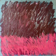 Judy Blue Eye by Colleen Leach, Mixed media canvas abstract painting, Colorful