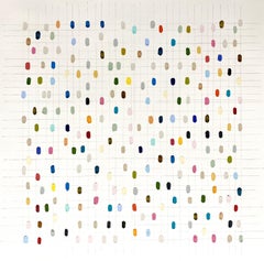 Laps Around the Sun de Colleen Leach, pointes abstraites contemporaines encadrées sur papier