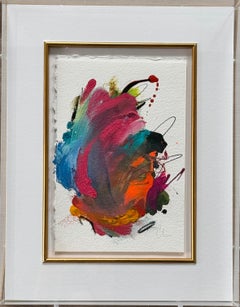 Let It Gooooo by Colleen Leach, Acrylic Framed Abstract Painting on Paper