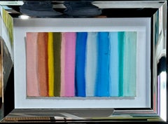 Mixed Tape by Colleen Leach, peinture abstraite sur papier encadrée, colorée