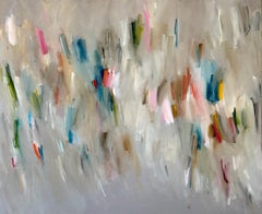 Olly Olly Oxen Free by Colleen Leach, Large Horizontal Abstract on canvas, gray