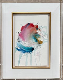 Día perfecto de verano by Colleen Leach, Pintura abstracta acrílica enmarcada sobre papel