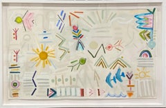 Shapes in the Sun by Colleen Leach, Framed colorful contemporary art on paper