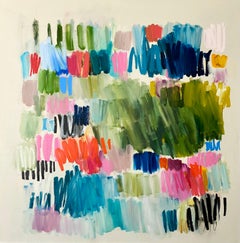 This Unruly Mess by Colleen Leach, Large Colorful Abstract oil on canvasn canvas