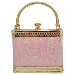 Colleen Lopez Pink and Gold Plated Minaudière Bag
