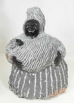 'Coming From Labor' original Shona stone sculpture signed by Colleen Madamombe