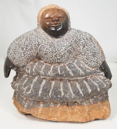 Sculpture originale en pierre Shona « Studying » signée par Colleen Madamombe