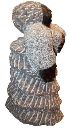 Sculpture originale en pierre Shona signée Colleen Madamombe «eling Heart Beat » ( battre le cœur)