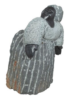 Original-Skulptur „Grandmother“ aus Shona-Stein, signiert von Colleen Madamombe