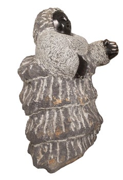 Saludos" escultura original en piedra shona firmada por Colleen Madamombe