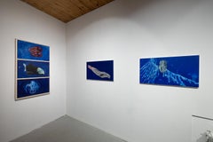 Blanket Squid Oil Painting on Wood Panel, Contemporary, 2010-