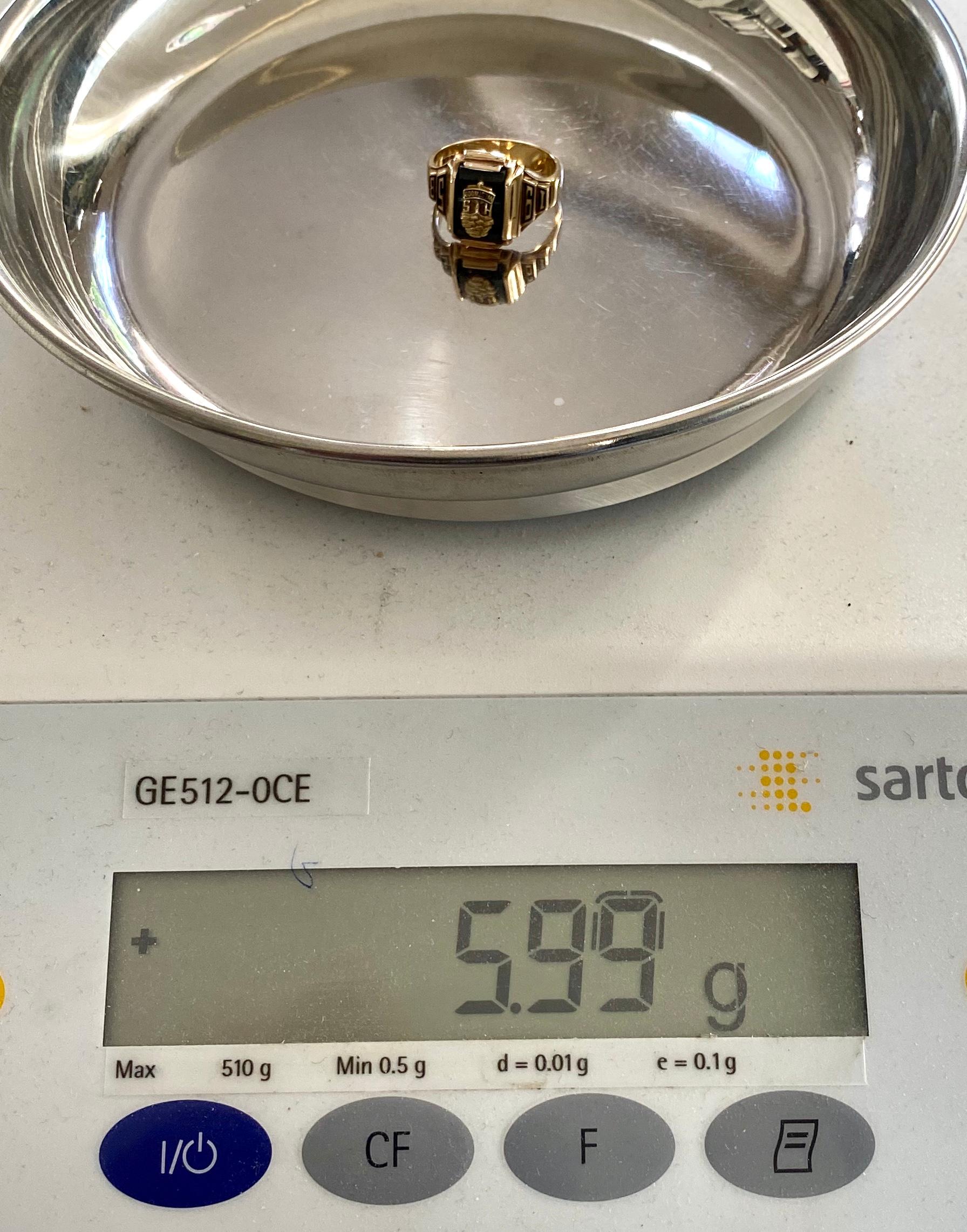 College Ring, Westwood, USA High School, 1958, 10 Karat Gelbgold 4