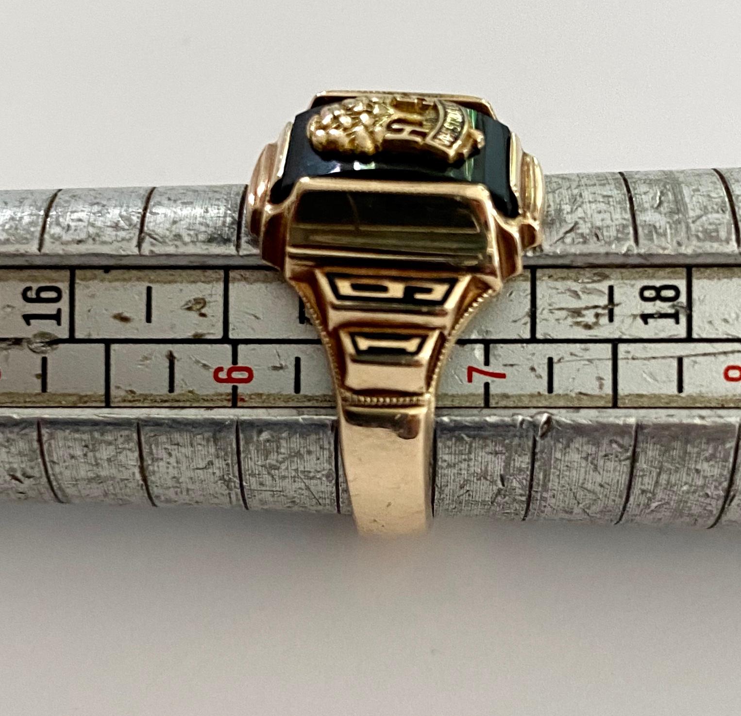 College Ring, Westwood, USA High School, 1958, 10 Karat Gelbgold 3