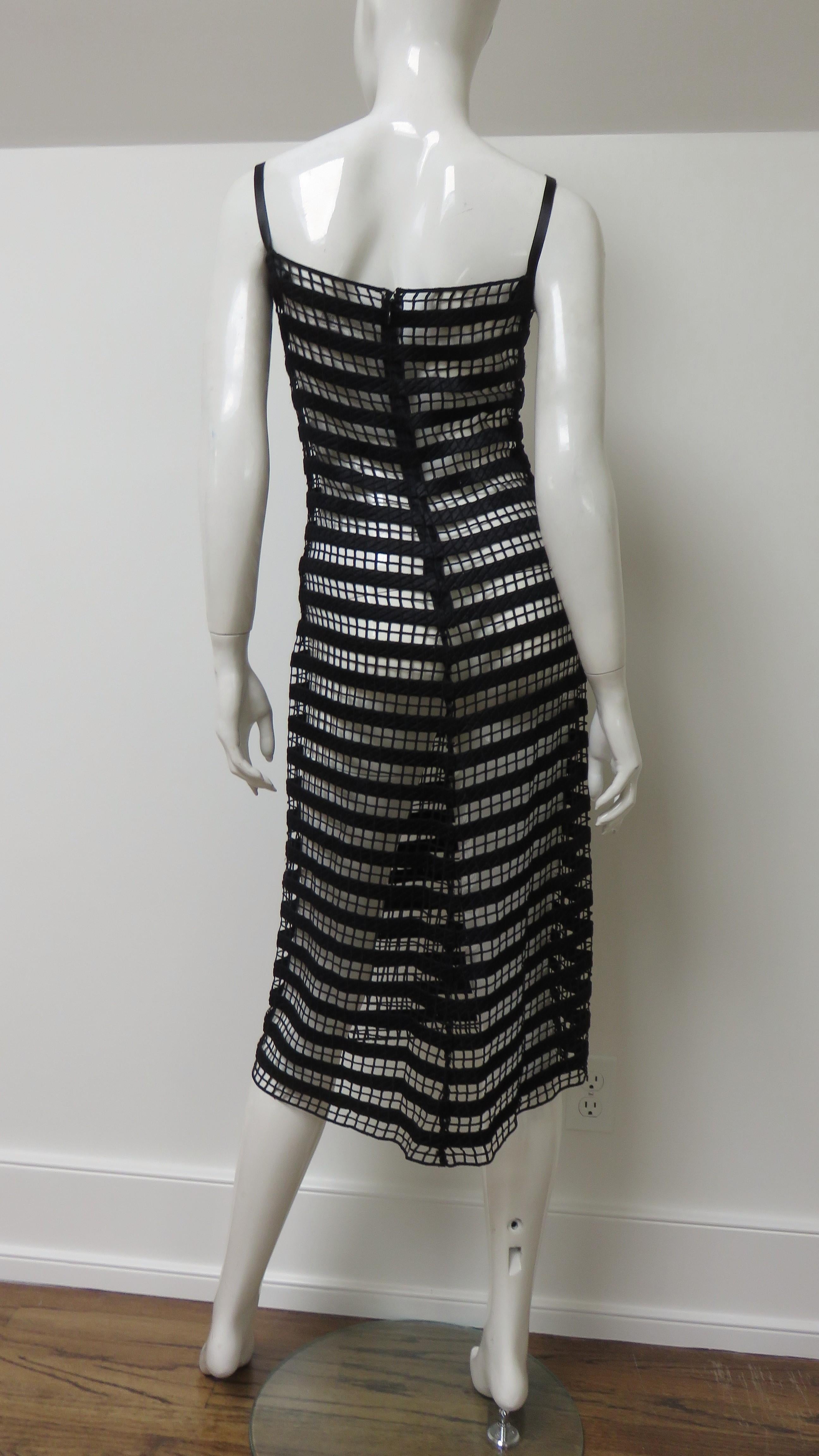 Collette Dinnigan Geometric Lace Silk Slip Dress For Sale 5