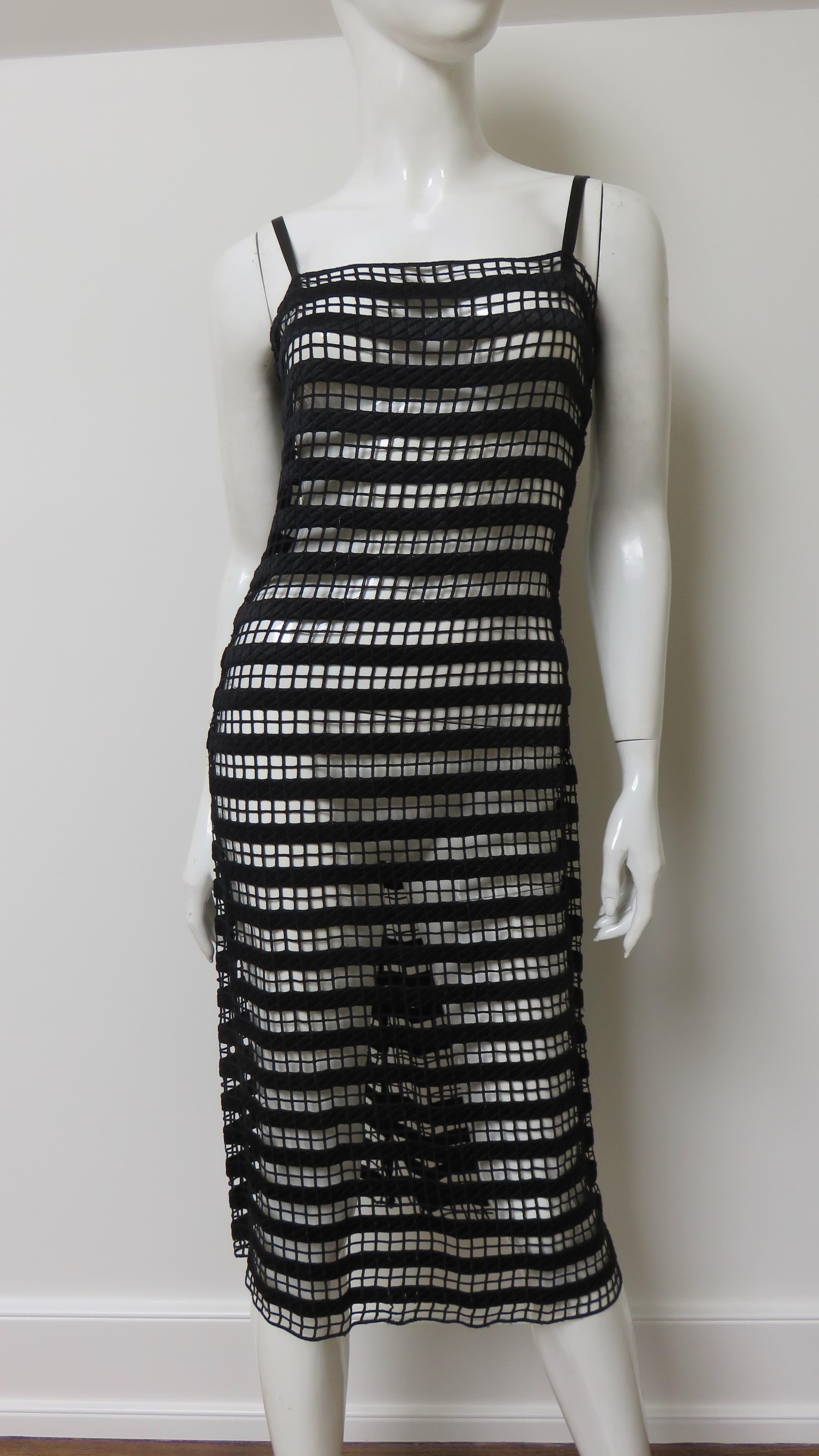 Collette Dinnigan Geometric Lace Silk Slip Dress For Sale 1