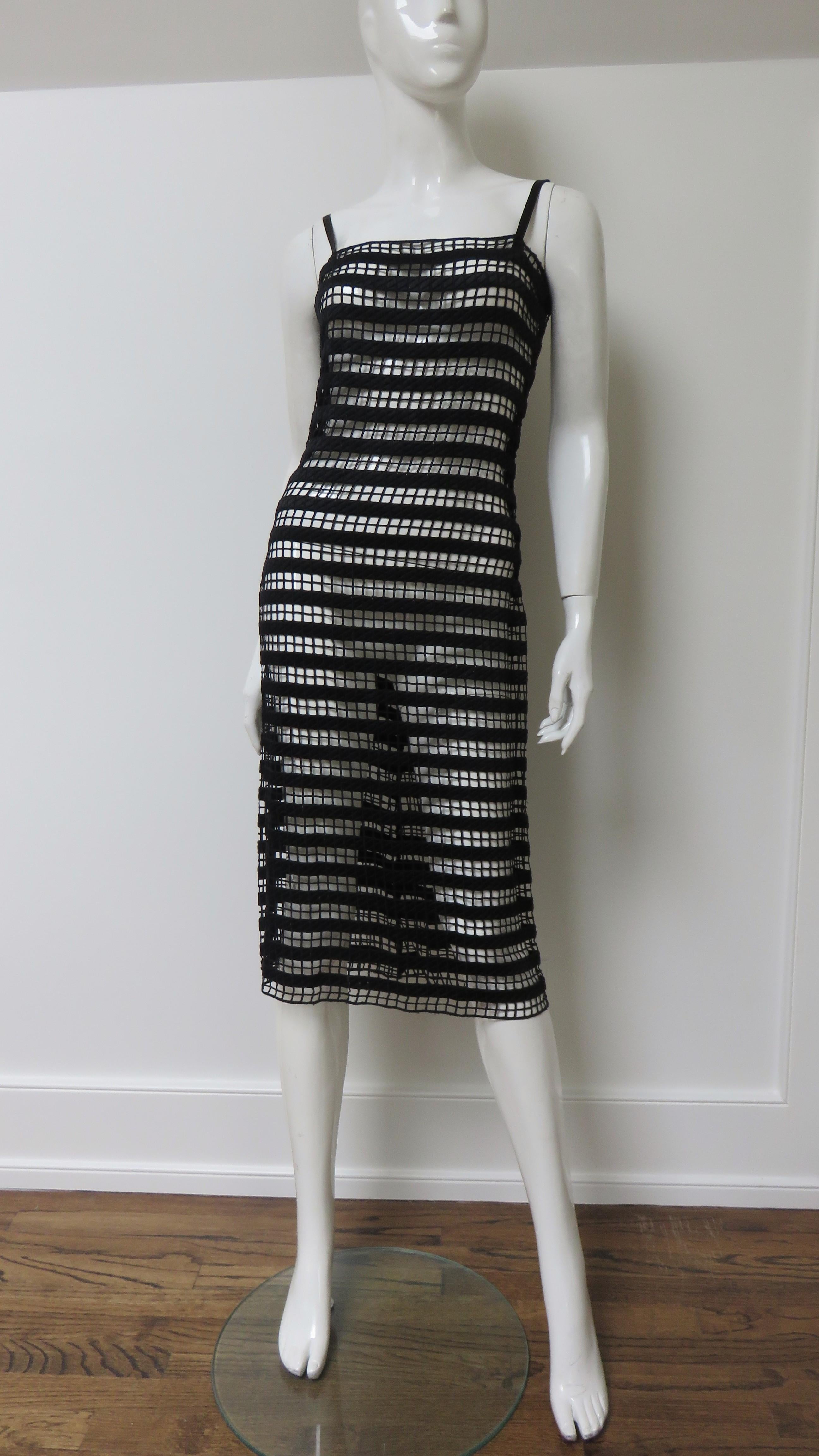 Collette Dinnigan Geometric Lace Silk Slip Dress For Sale 2