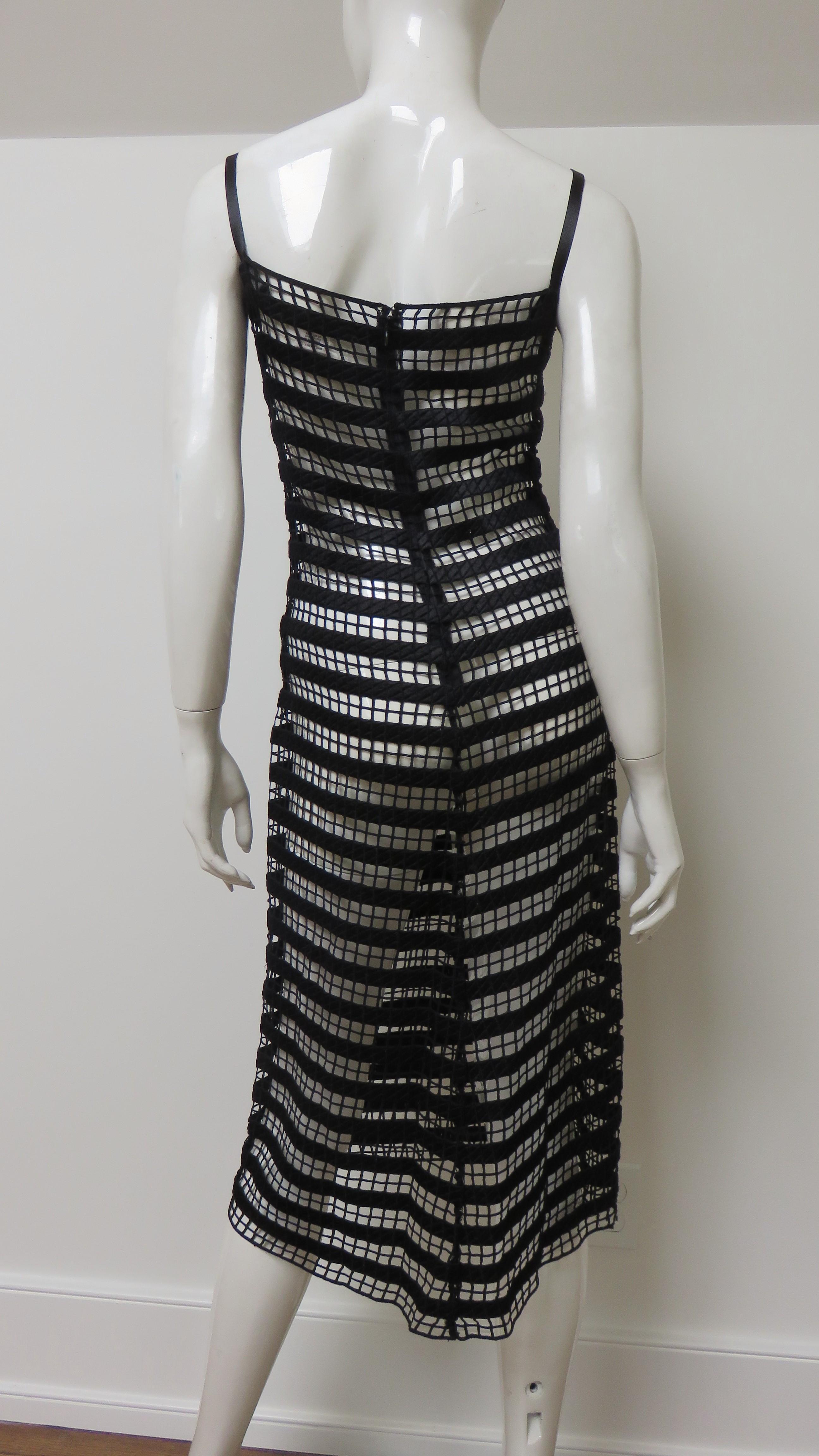 Collette Dinnigan Geometric Lace Silk Slip Dress For Sale 3