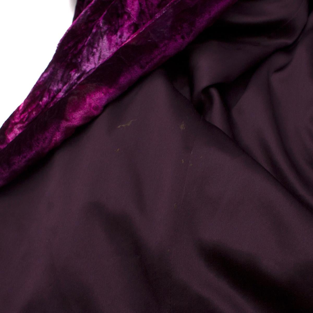 Collette Dinnigan Pink & Purple Oversized Velvet Coat  SIZE L 1