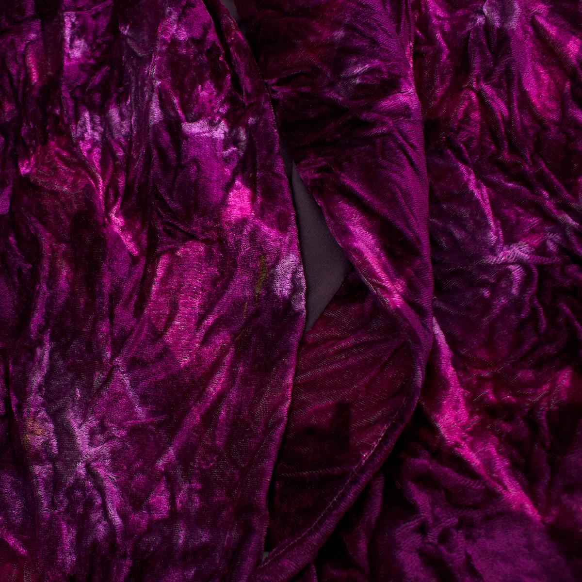 Collette Dinnigan Pink & Purple Oversized Velvet Coat  SIZE L 2