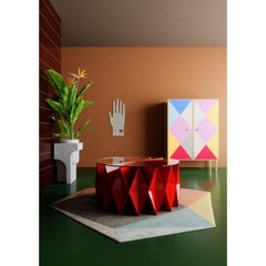 Colletto Round Coffee Table in Powder-Coated Aluminum & Glass Top by altreforme