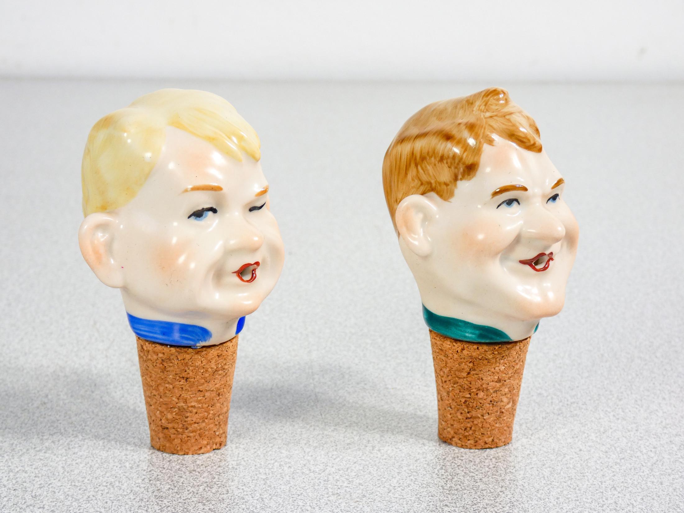 German WAGNER & APEL collection of four porcelain and cork stopper-versions For Sale