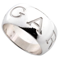 Monologue Collection: white gold band ring BULGARI
