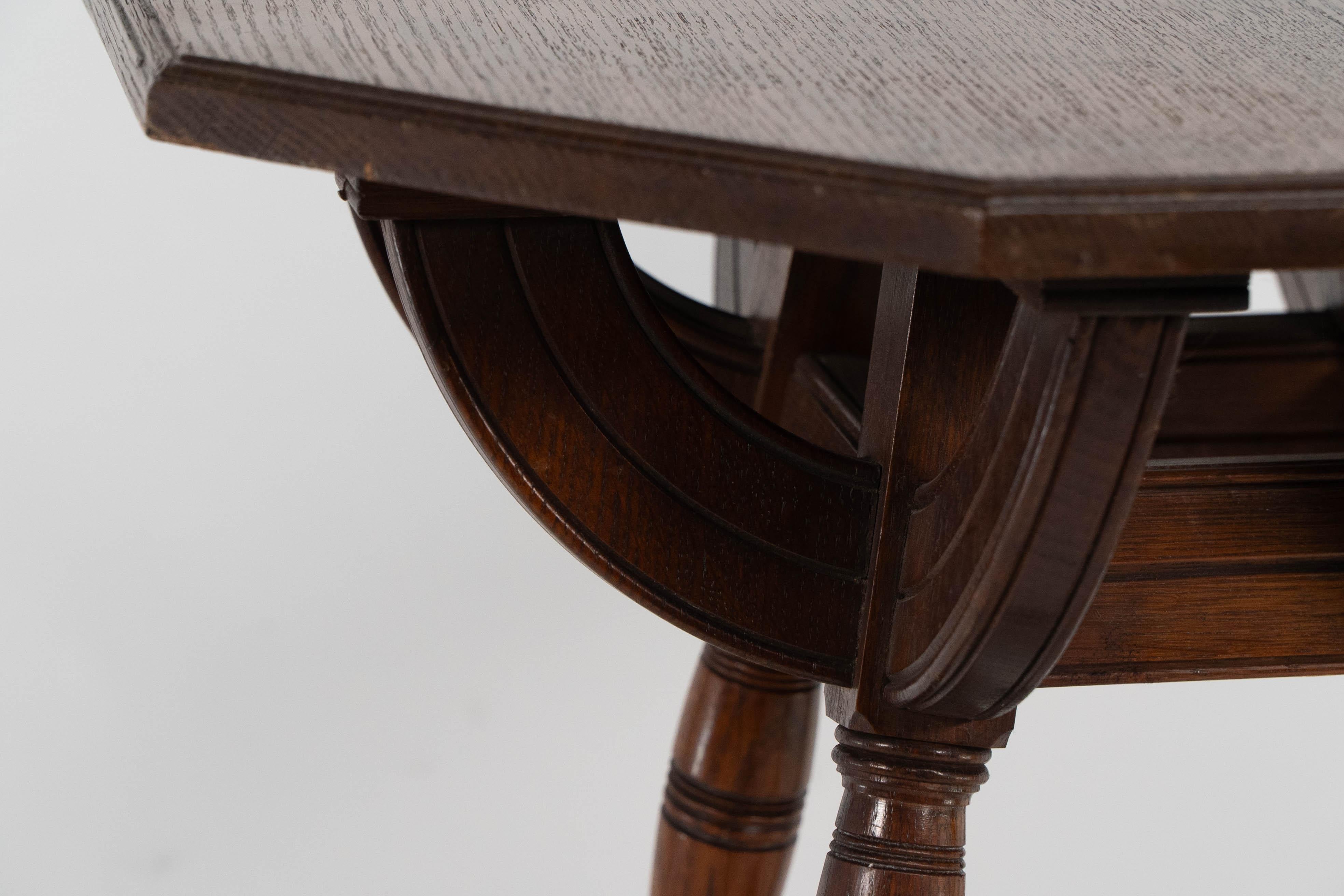 Collier and Plucknett. A rare Gothic Revival oak side table For Sale 6