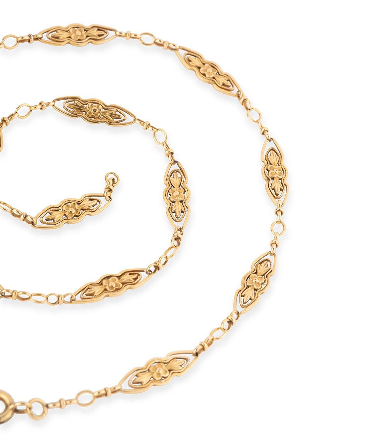 Collier della fine del XIX secolo in oro 18 carati In condizioni discrete in vendita a PARIS, FR