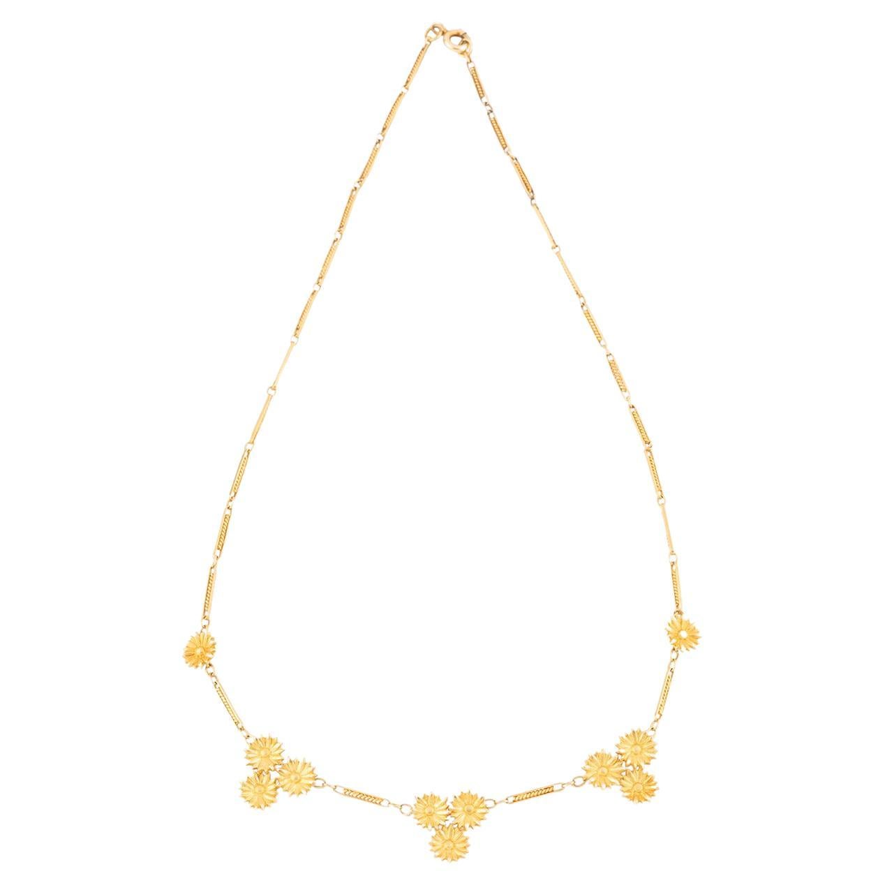 Collier draperie Art nouveau en or