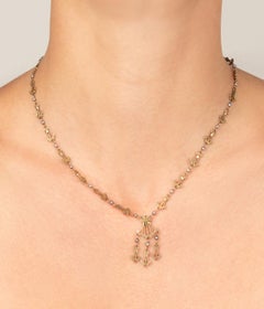 Collier en filigrane d'or rose 9 carats et perles de la fin du 19ème siècle