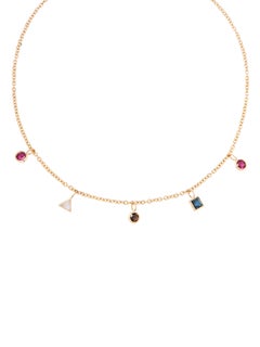 18 Carat Gold necklace, Yellow Gold, Fine Stones, Lolita Collection