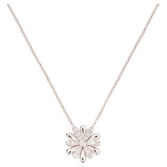 18 Carat White Gold necklace, Diamonds, Flower Collection