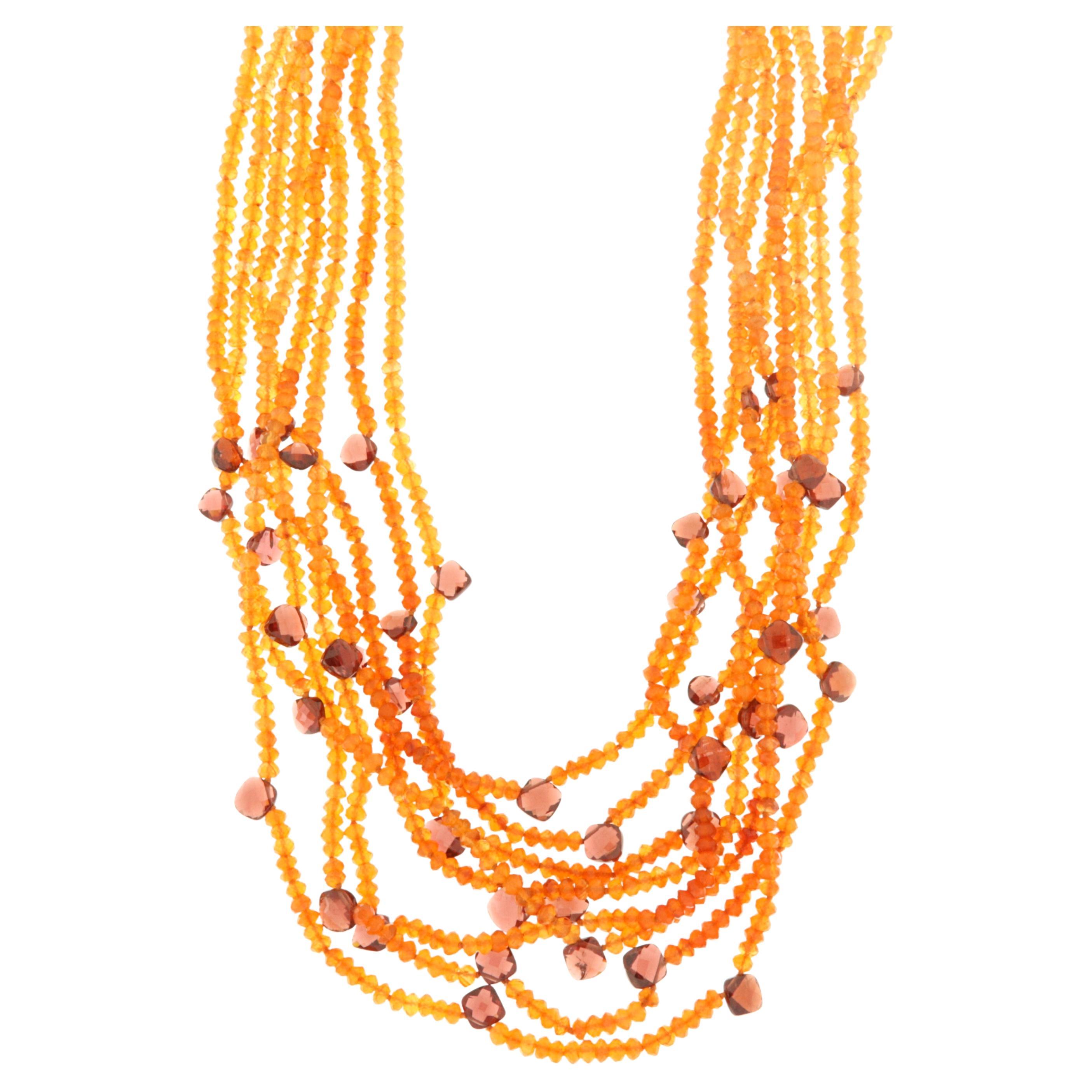 Collier multifonctions avec opale de feu et granulés, chiusura in oro giallo