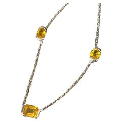Vintage Collier saphirs jaunes en or 18 carats
