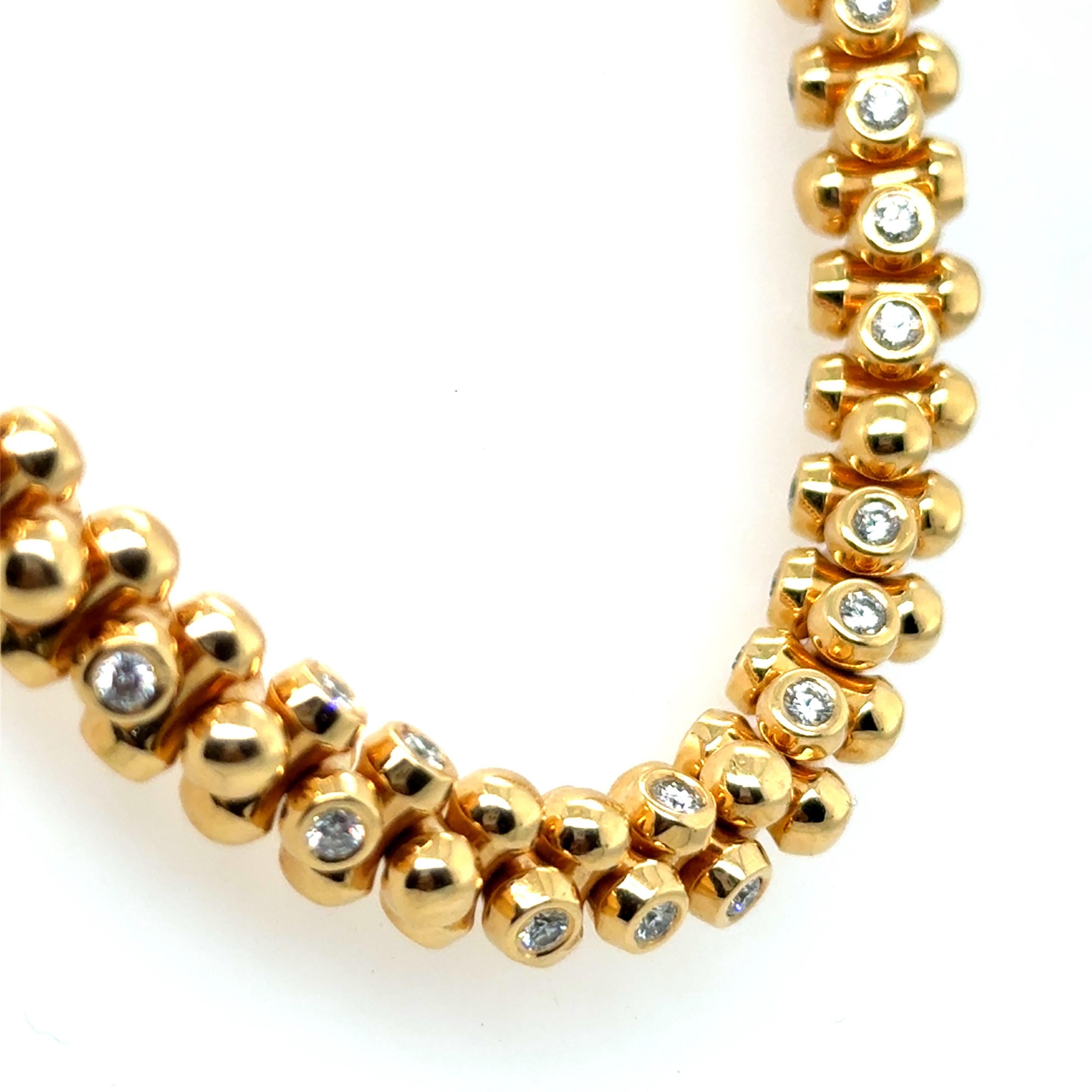 Modern Collier with Diamonds in 18 Karat Yellow Gold by Tamara Comolli
