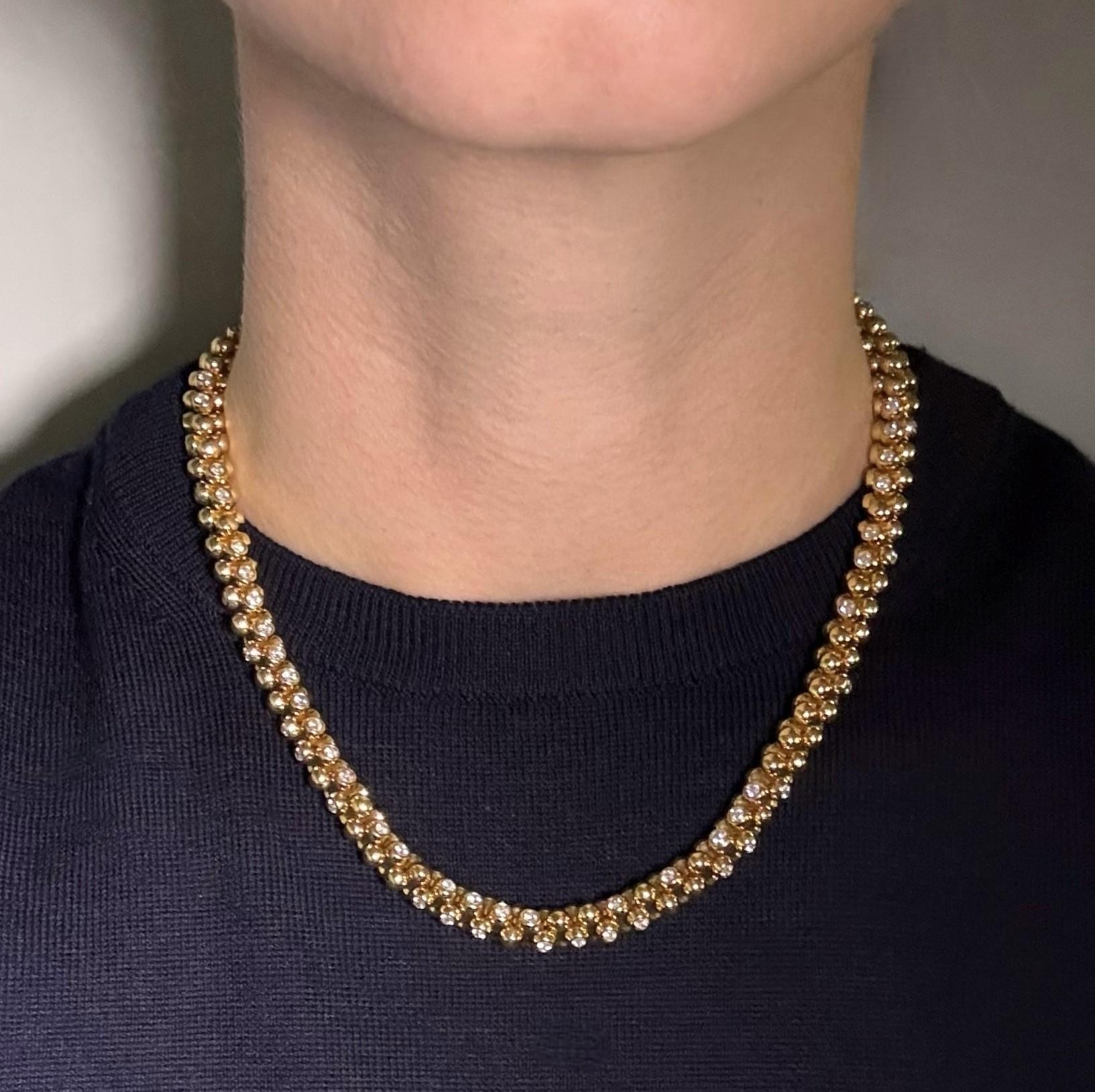 Collier with Diamonds in 18 Karat Yellow Gold by Tamara Comolli In Good Condition In Lucerne, CH