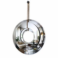 Miroir mural suspendu « Collimate Silver » de GTG Design Couture