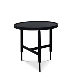 Contemporary Modern Collin Side Table in Oak & Metal Black by Collector Studio
