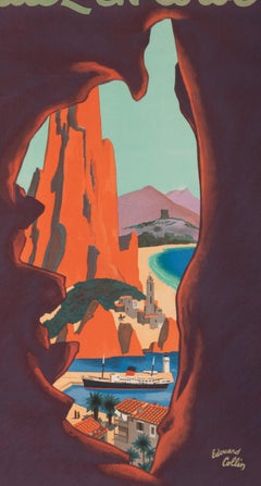 Collin, Original Vintage Poster, Corsica, Transatlantique, Ocean Liner, 1950