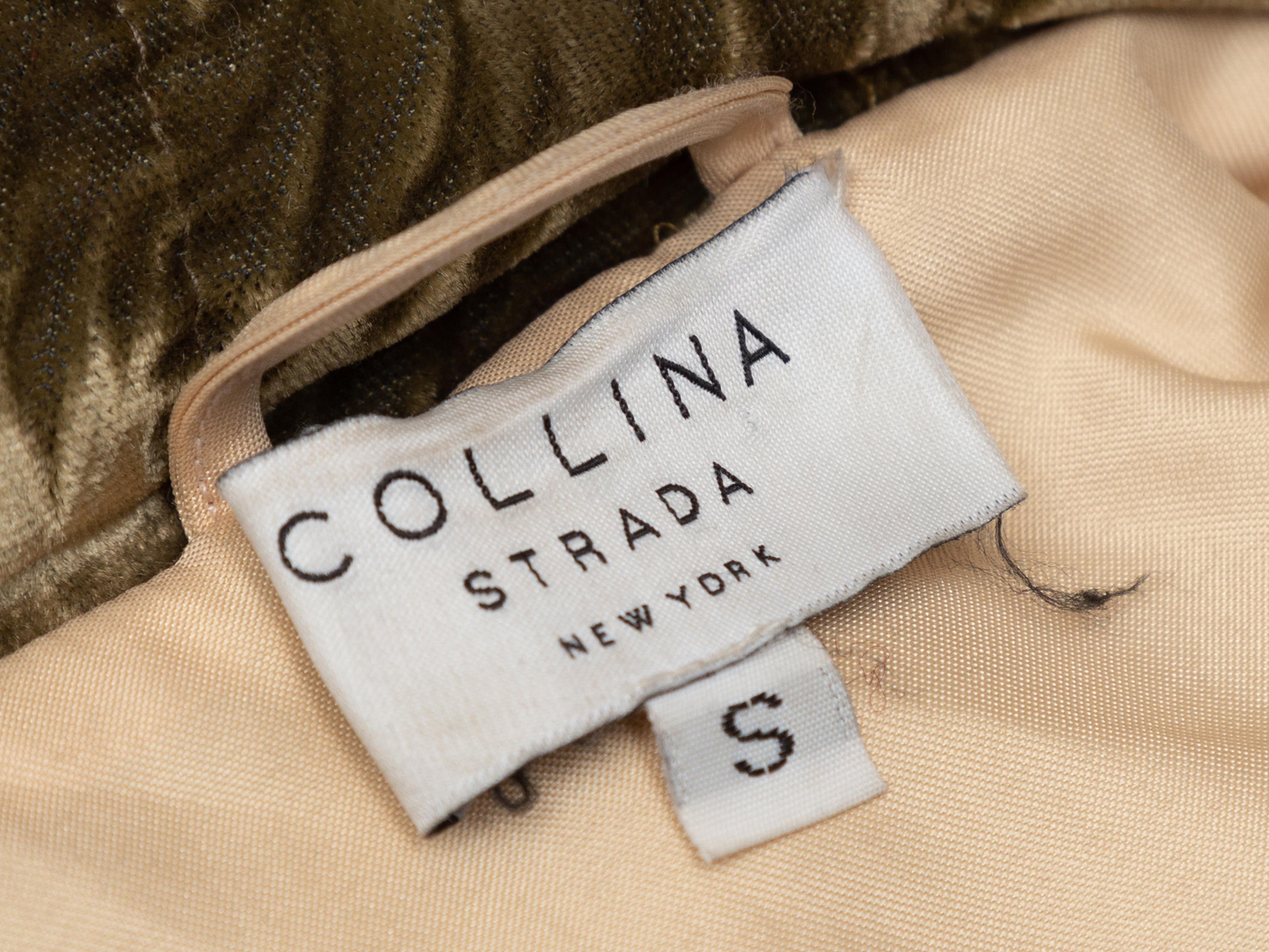 Collina Olive Strada Quilted Velvet Coat 1