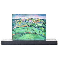 “Colline” 1993 oil on wood painting/sculpture by Ettore Fico, Italy