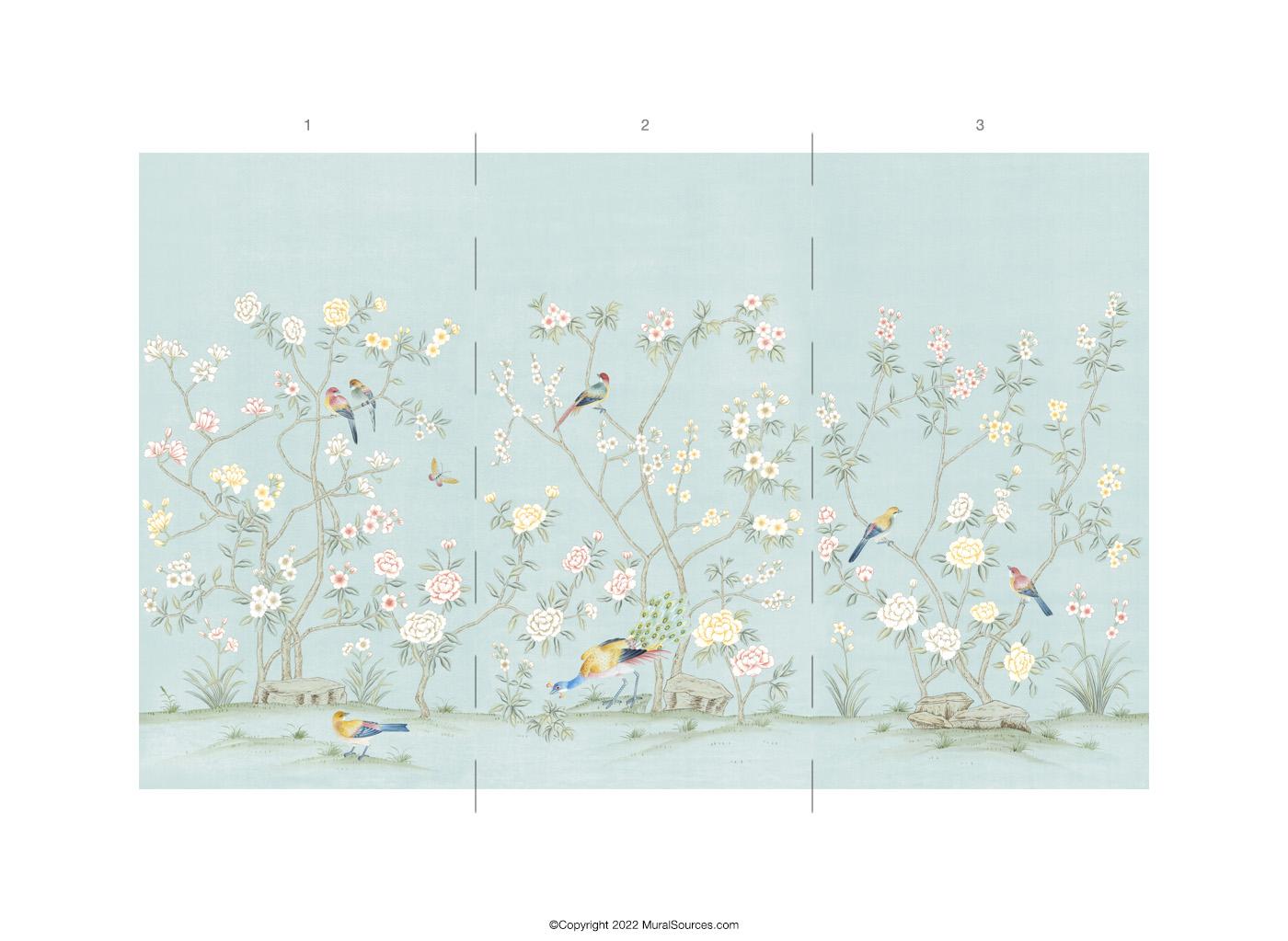 American Collingwood Chinoiserie Mural Wallpaper For Sale