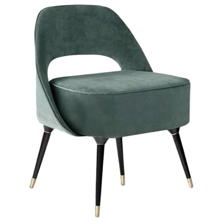 Hand-Crafted Collins Chair in Velvet For Sale