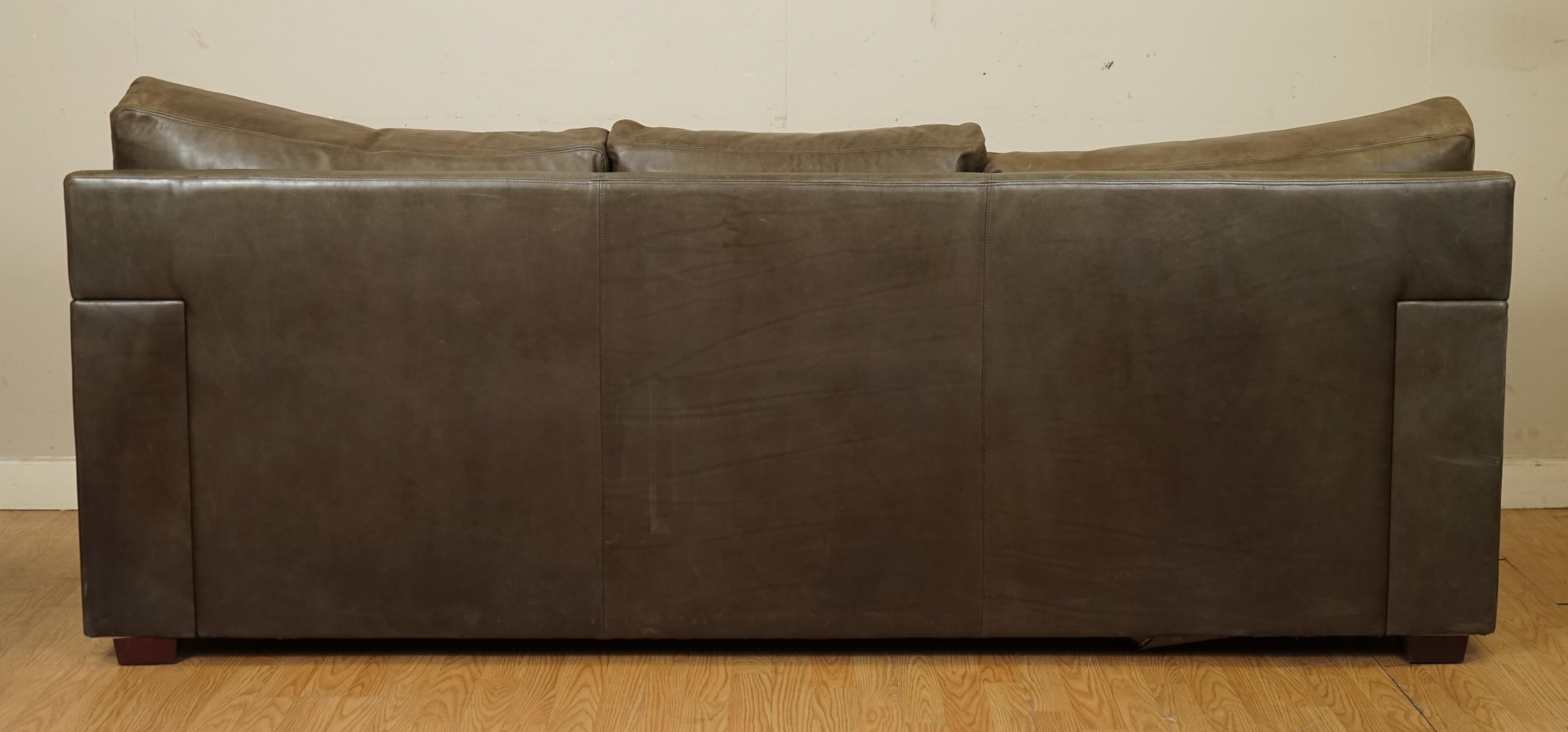 Collins & Hayes Buttery Soft Leather Three Seater Sofa with Feather Filled Back 3